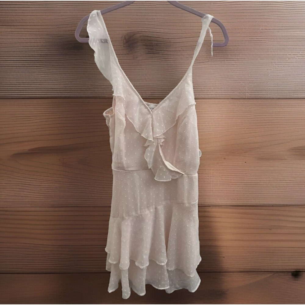 Gauzy Babydoll Slip Dress Women Large Pink Y2K 90s Coquette Twee Spring Easter - Picture 2 of 5